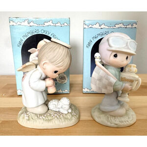 Precious Moments 1980s Members Only Figurines Lot of 2 Enesco w Boxes